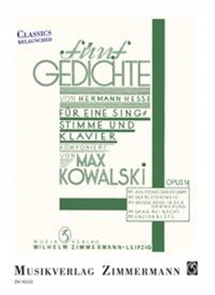 Fünf Gedichte von Hermann Hesse op. 14